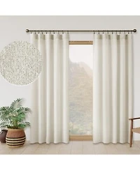 Awesome Home Boucle Light Filtering Back Tab Single Curtain Panel