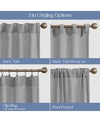 Boucle Light Filtering Back Tab Single Curtain Panel, 52"X96"