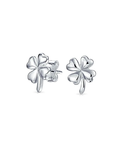 Bling Jewelry Luck of the Irish Shamrock Clover Stud Earrings .925 Sterling Silver