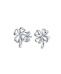 Bling Jewelry Luck of the Irish Shamrock Clover Stud Earrings .925 Sterling Silver