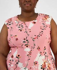 Connected Plus Size Otto Floral-Print Fit & Flare Dress
