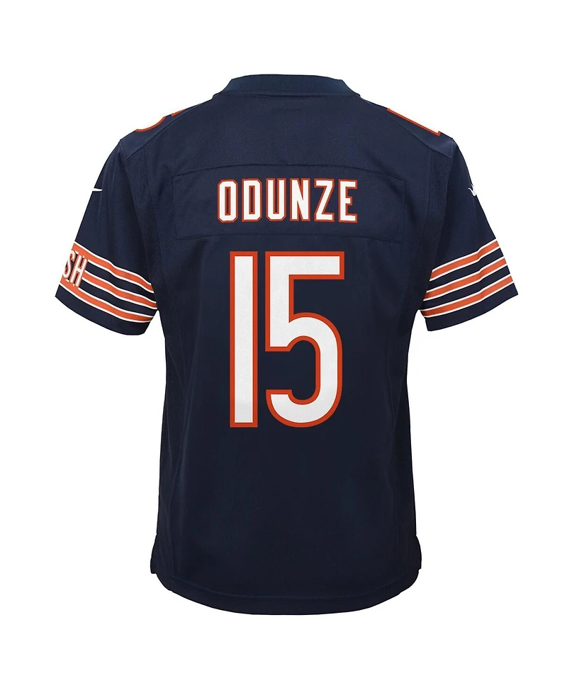 Nike Big Boys and Girls Rome Odunze Navy Chicago Bears Team Game Jersey