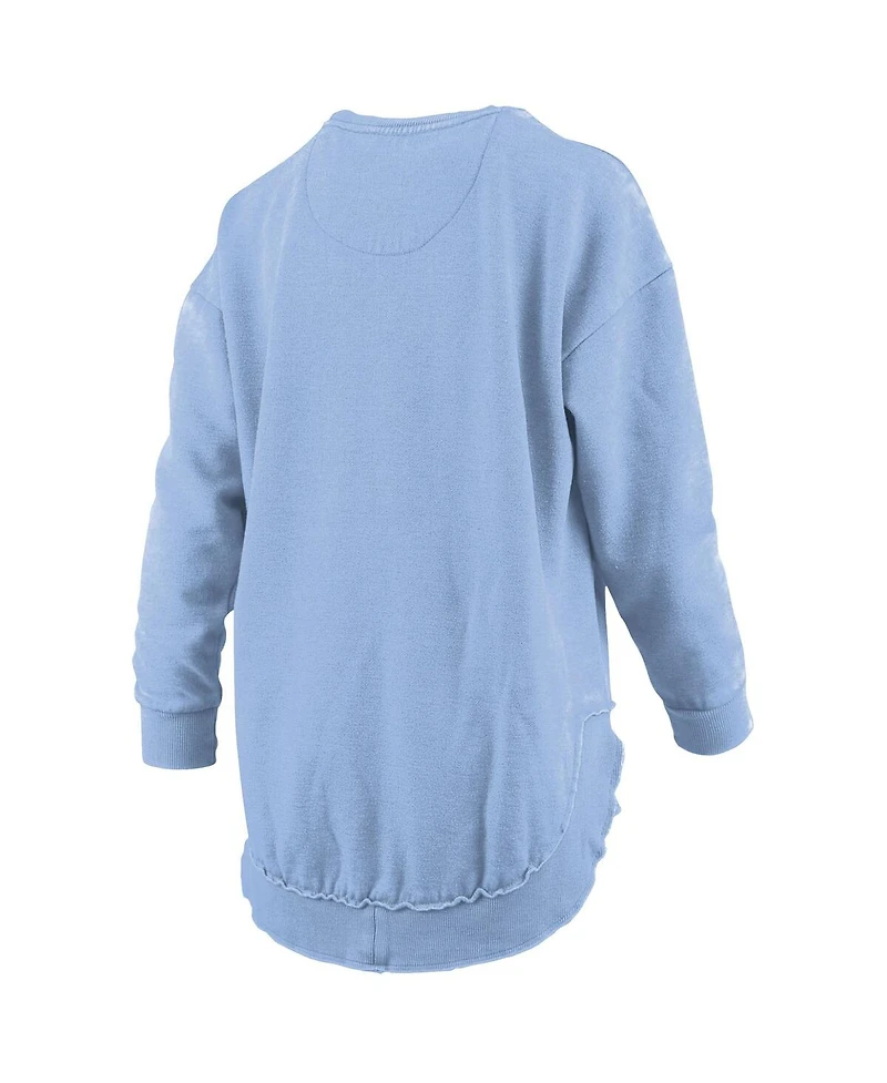 Pressbox Women's Light Blue Auburn Tigers Poncho Fleece Pullover Sweatshirt