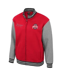 Colosseum Men's Scarlet Ohio State Buckeyes Ambi-Turner Full-Zip Varsity Jacket