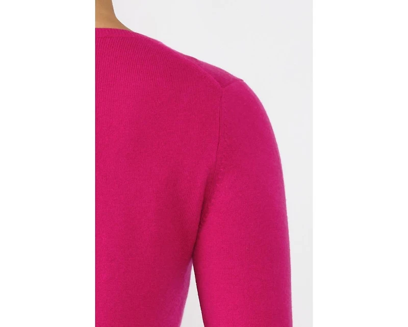 Jennie Liu Women's 100% Pure Cashmere Long Sleeve Crew Neck Pullover Sweater