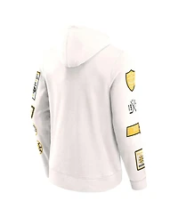 Fanatics Men's White/Black Boston Bruins Vintage Letterman Pullover Hoodie