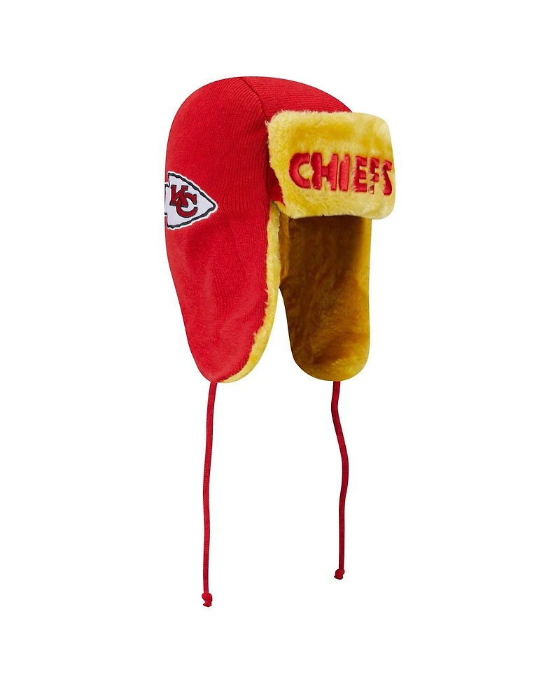 New Era Men's Red Kansas City Chiefs Helmet Head Trapper Knit Hat