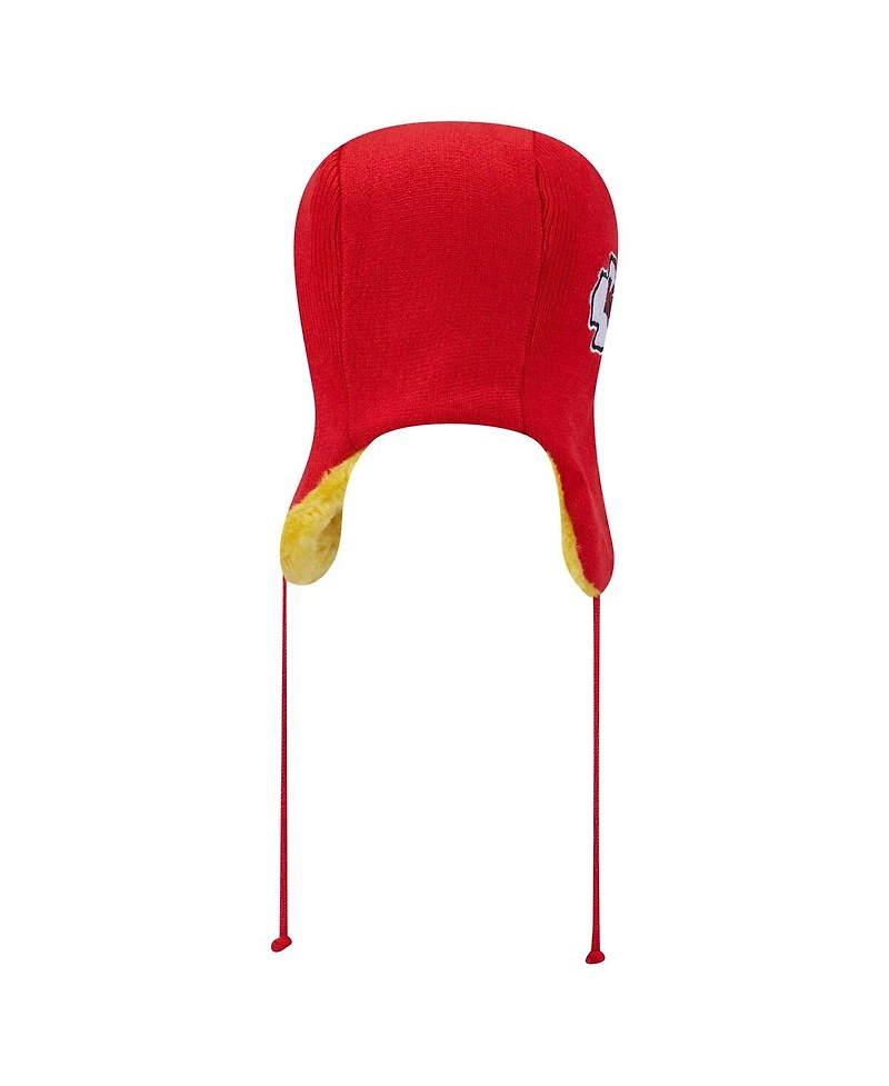 New Era Men's Red Kansas City Chiefs Helmet Head Trapper Knit Hat