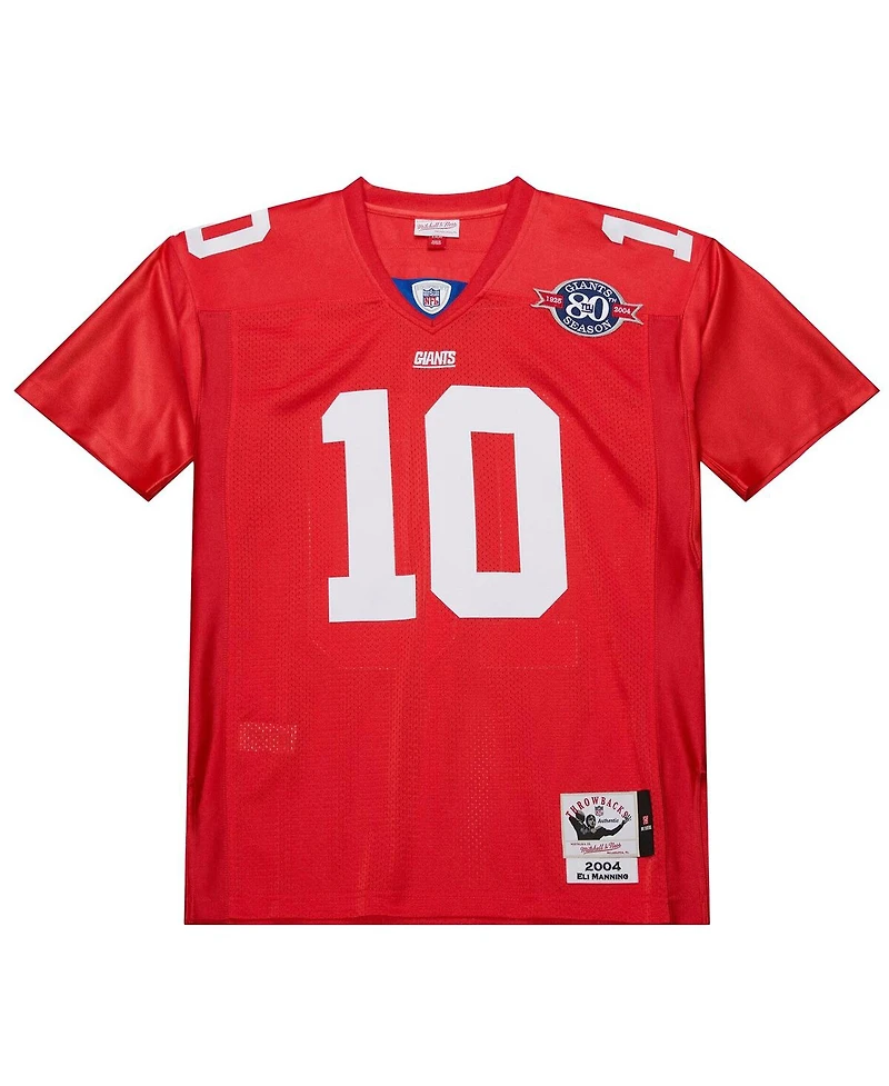 Mitchell & Ness Men's Eli Manning Red New York Giants 2004 Authentic Throwback Retired Player Jersey