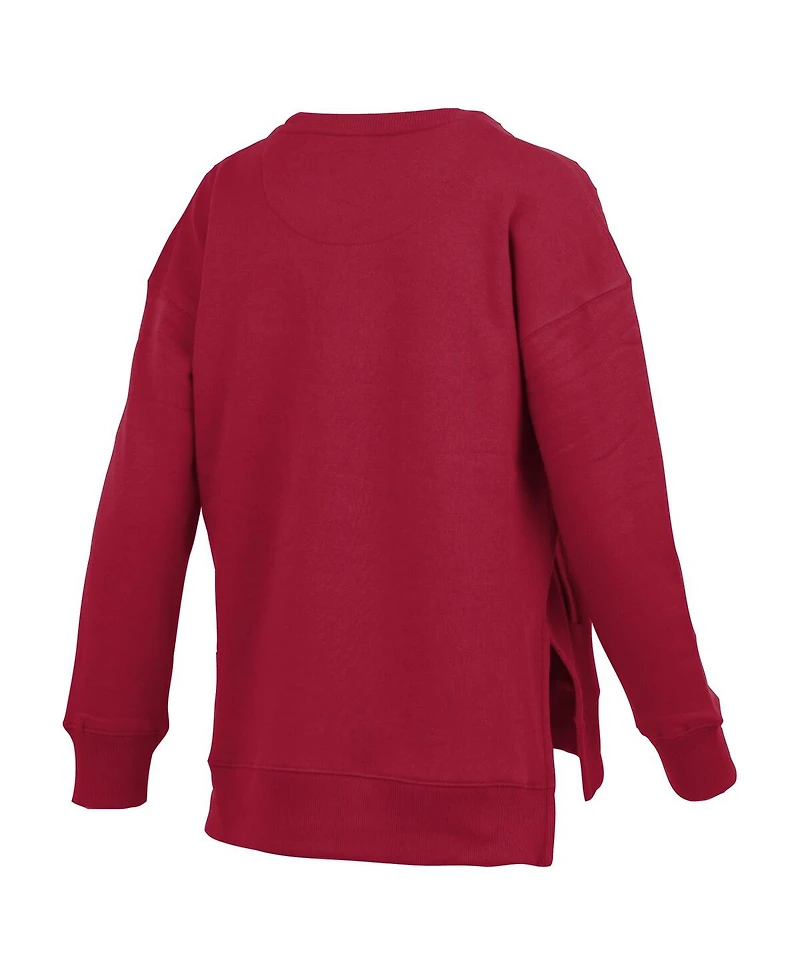 Pressbox Women's Crimson Alabama Crimson Tide Pocketed Arch Pullover Sweatshirt