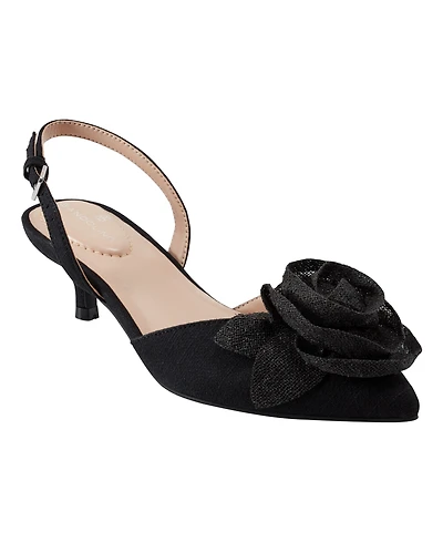 Bandolino Women's Miller Rosette Halter Kitten Heel Pumps
