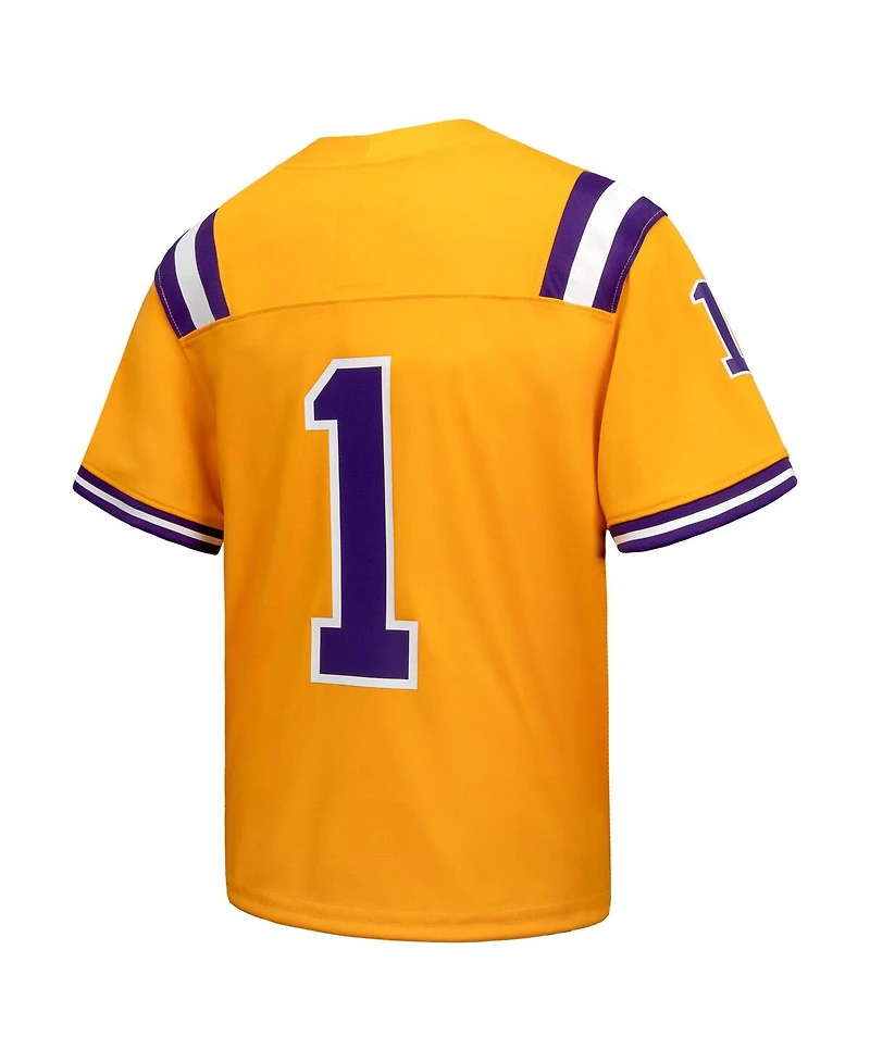 Nike Big Boys and Girls 1 Gold Lsu Tigers Alternate Game Jersey