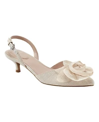 Bandolino Women's Miller Rosette Halter Kitten Heel Pumps