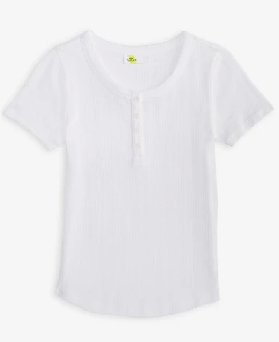Epic Threads Little & Big Girls Solid Pointelle Henley Top, Exclusively at Macy's