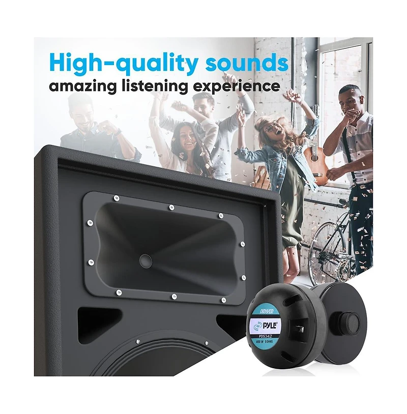 Pyle 1.35" Titanium Horn Driver - 8 Ohm Compression Midrange/Tweeter