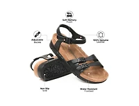 Aerothotic - Whitney Open Toe Genuine Leather Platform Sandals with Adjustable Ankle Strap