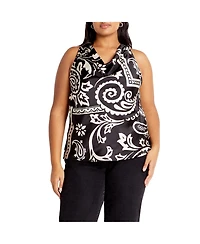 City Chic Plus Perri Print Top