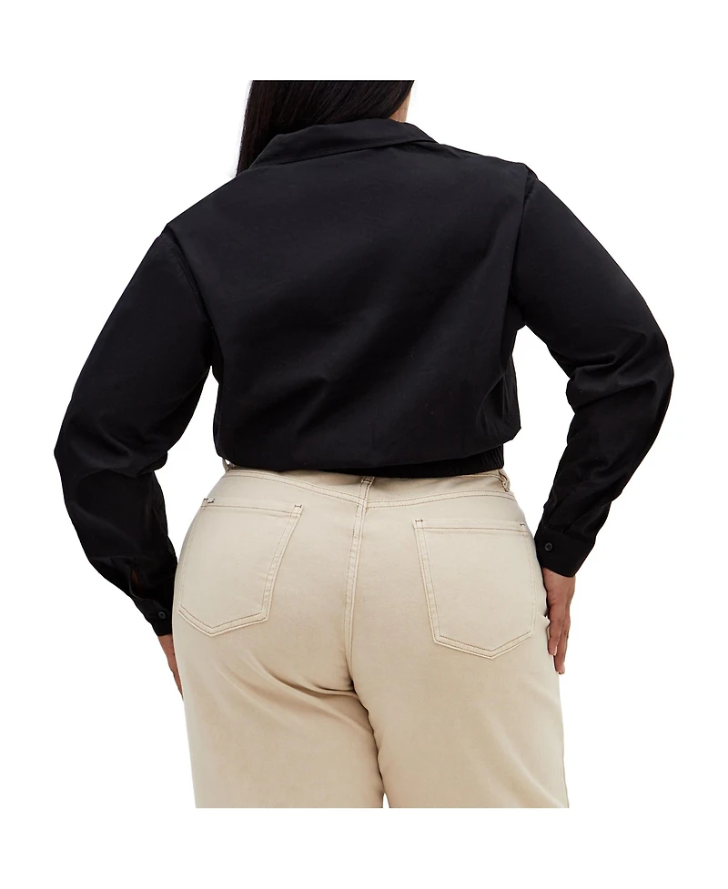 Plus Classic Crop Shirt