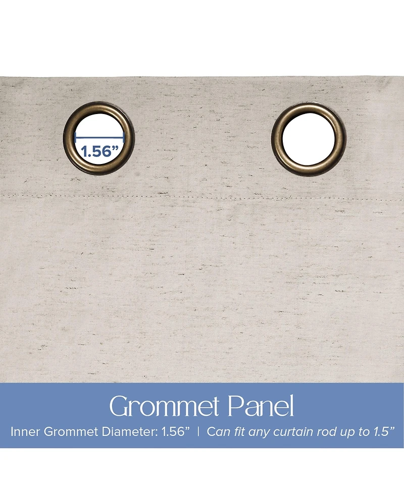 Linen Blend Total Blackout Grommet Curtains Pair