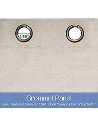 Linen Blend Total Blackout Grommet Curtains Pair
