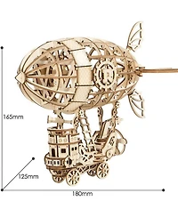 Robotime 3D Wooden Airship Jigsaw Puzzle Craft Kits, Best Toys Gifts for Teens Adults, Beige, 7"4.9"6.5"