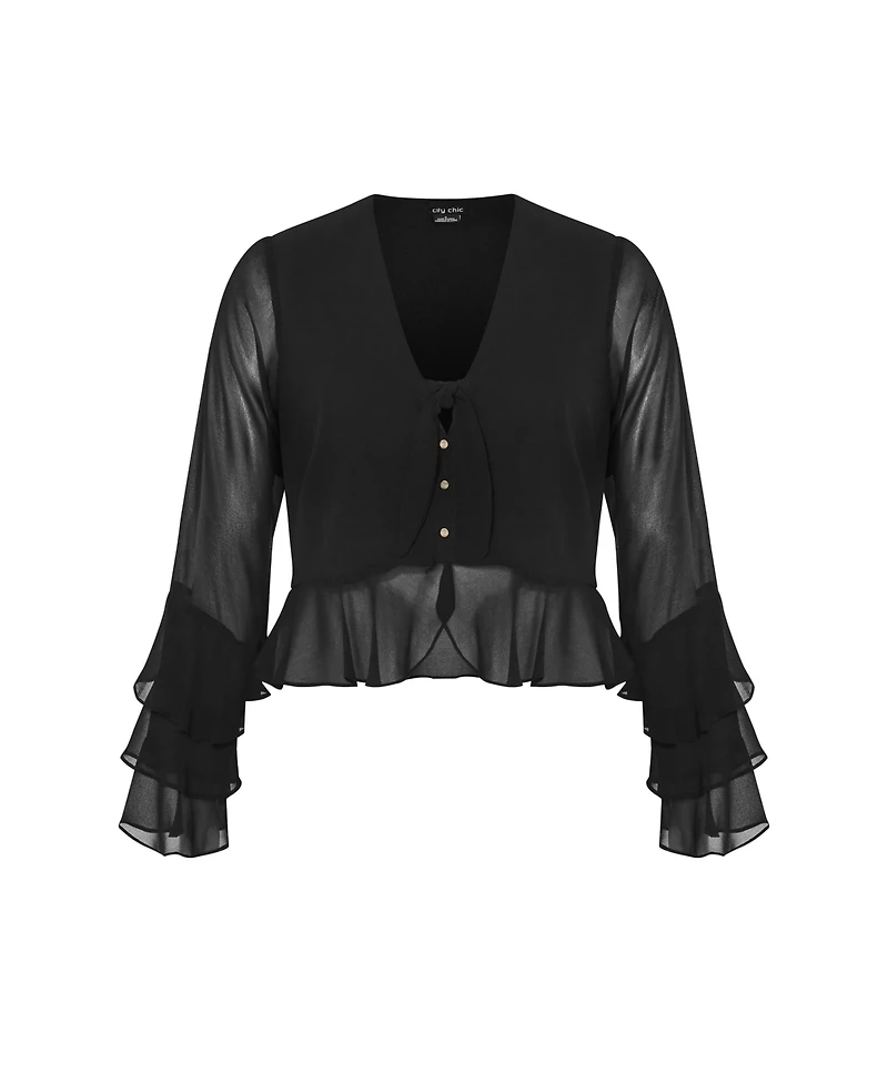 City Chic Plus Size Trixie Ruffle Top