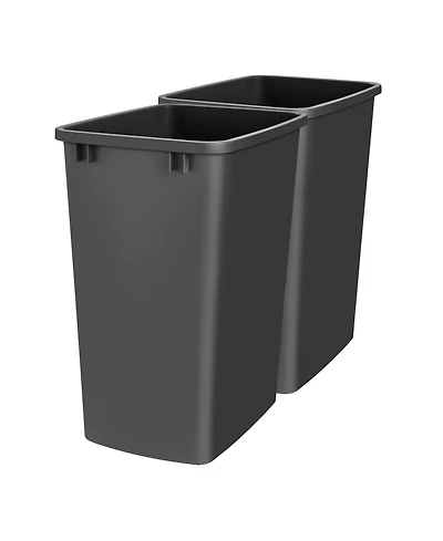 Rev-a-Shelf Polymer Replacement 35 qt. Trash Bin, Black, 2 Pack, Rv-35-18-2