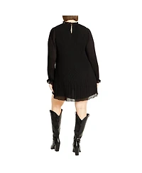 City Chic Plus Pleat Ruffle Dress