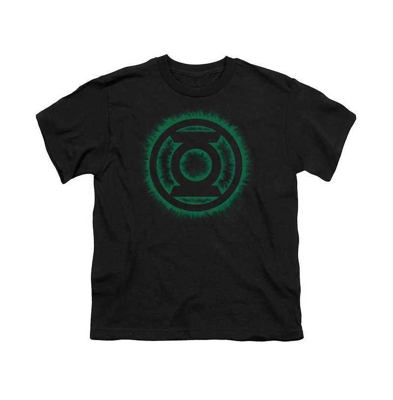 Green Lantern Boys Flame Logo Short Sleeve Juvenile Tee / T-Shirt