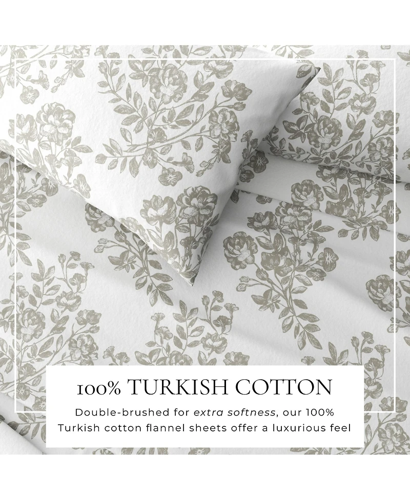 Linery & Co. 100% Turkish Cotton Flannel Printed Sheet Set