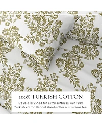 Linery & Co. 100% Turkish Cotton Flannel Printed Sheet Set
