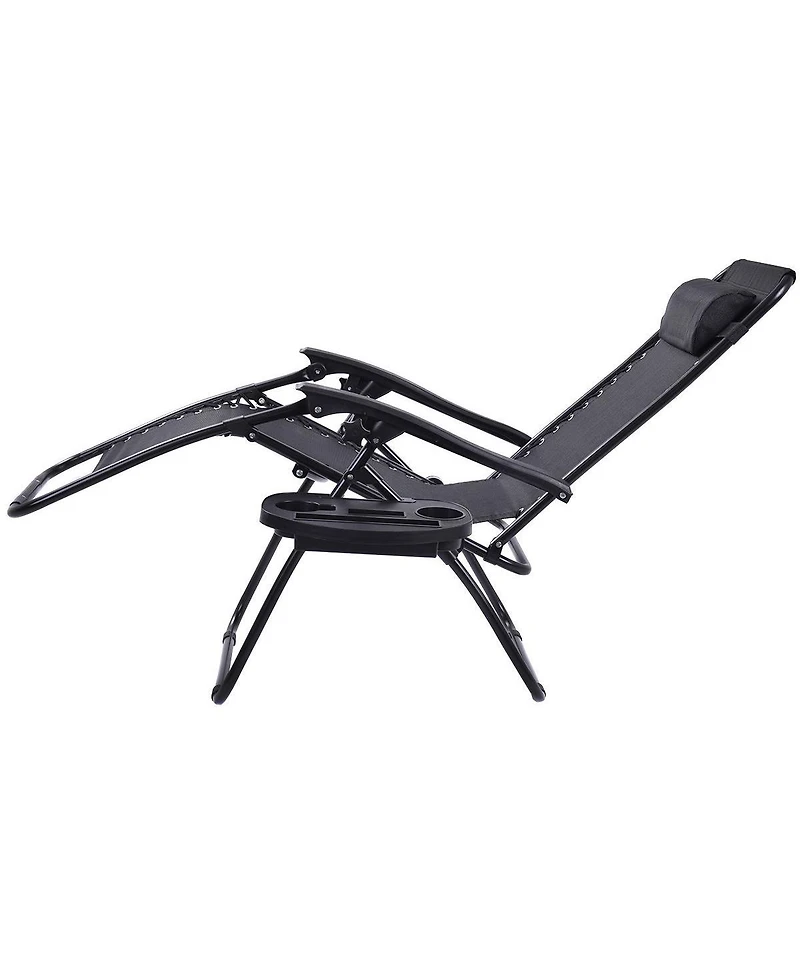 Slickblue Set of 2 Folding Outdoor Zero Gravity Lounge Chair Recliner