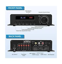 Pyle Compact 5.1-Channel Bluetooth Amplifier - Hi-Fi Av Audio Amp Receiver with Hdmi Output, Fm Radio with Digital Led Display (100W Max)