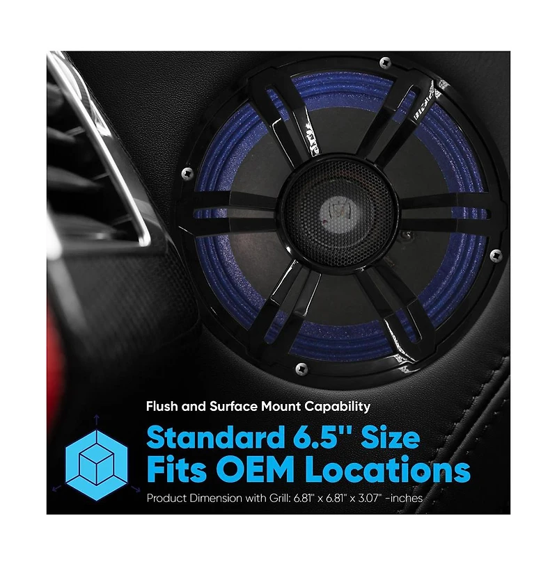 Pyle 6.5'' Three-Way Component Speaker System, 150W, Black