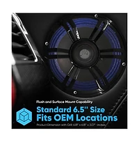 Pyle 6.5'' Three-Way Component Speaker System, 150W, Black