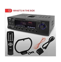 Pyle 300W Stereo Receiver with Built-in iPod Docking Station - Am/Fm Tuner, Usb Flash & Sd Card Readers, Subwoofer Control