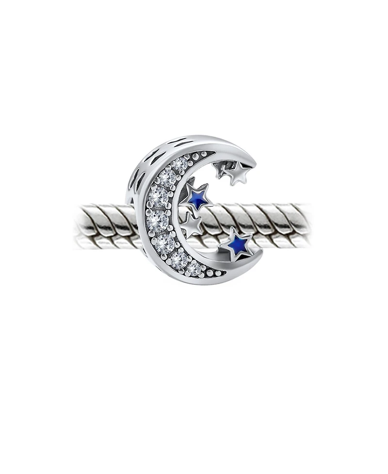 Bling Jewelry Celestial Crescent Moon Star Charm Bead in Sterling Silver European Bracelets