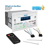 Pyle Marine Bluetooth Stereo Receiver, Double Din, 300W, Lcd Display