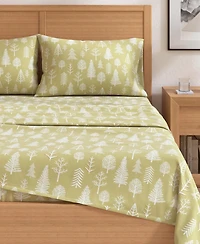 Linery & Co. Ultra-Soft Turkish Cotton Flannel Lodge Print Sheet Set - Winter forest