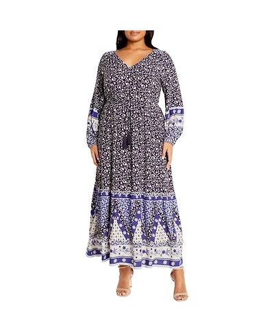 Plus Faith Placement Maxi Dress