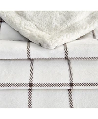 Linery & Co. Velvet Plush Reversible Sherpa Throw Blanket