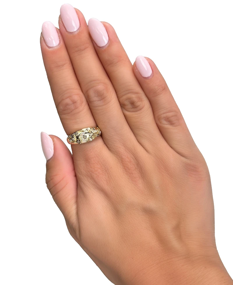 Le Vian Nude Diamond & Chocolate Diamond Filigree Ring (1/6 ct. t.w.) in 14k Honey Gold