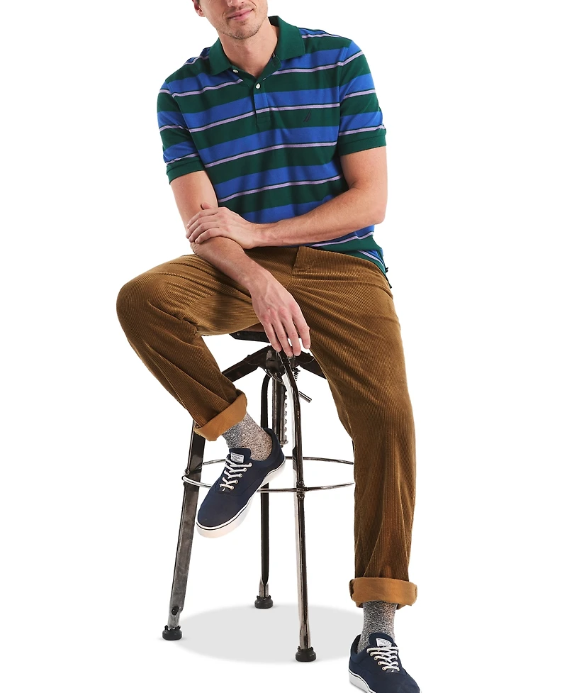 Nautica Men's Striped Classic-Fit Deck Polo Shirt
