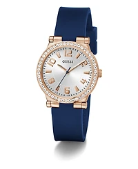 Guess Women's Analog Blue Silicone Watch, 32mm