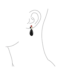 Bling Jewelry Fashion Multi Color Wire Wrap Large Oval Pear Shape Natural Stone Teardrop Drop Earrings Gold Plated