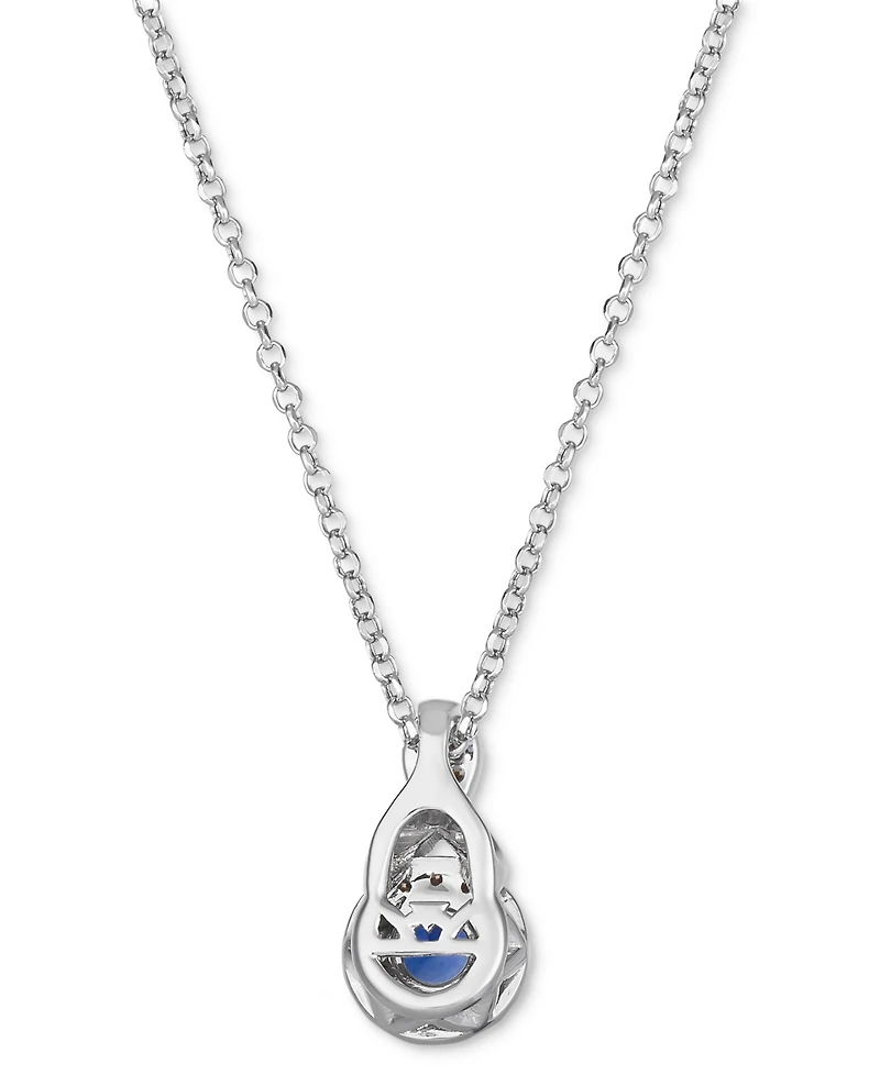 Le Vian Cornflower Sapphire (1/3 ct. t.w.), Nude Diamond (1/6 ct. t.w.), Chocolate Diamond Accent Pendant 19" Necklace in 14k Vanilla Gold