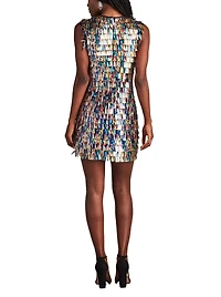 Tadashi Shoji Women's Birdie Sequin Fringe Mini Dress