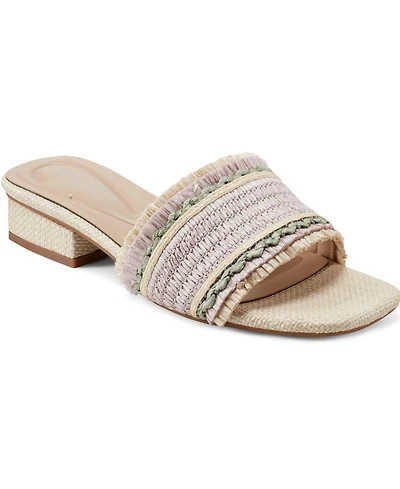 Easy Spirit Women's Graciela Raffia Block Heel Sandals
