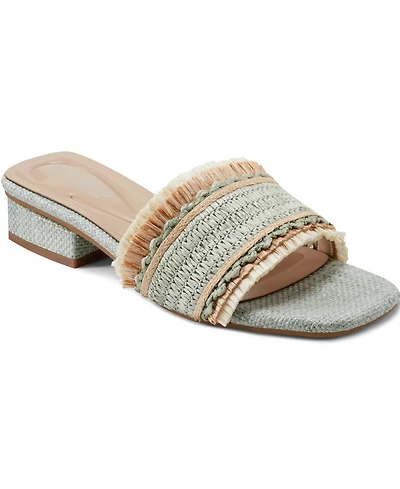 Easy Spirit Women's Graciela Raffia Block Heel Sandals