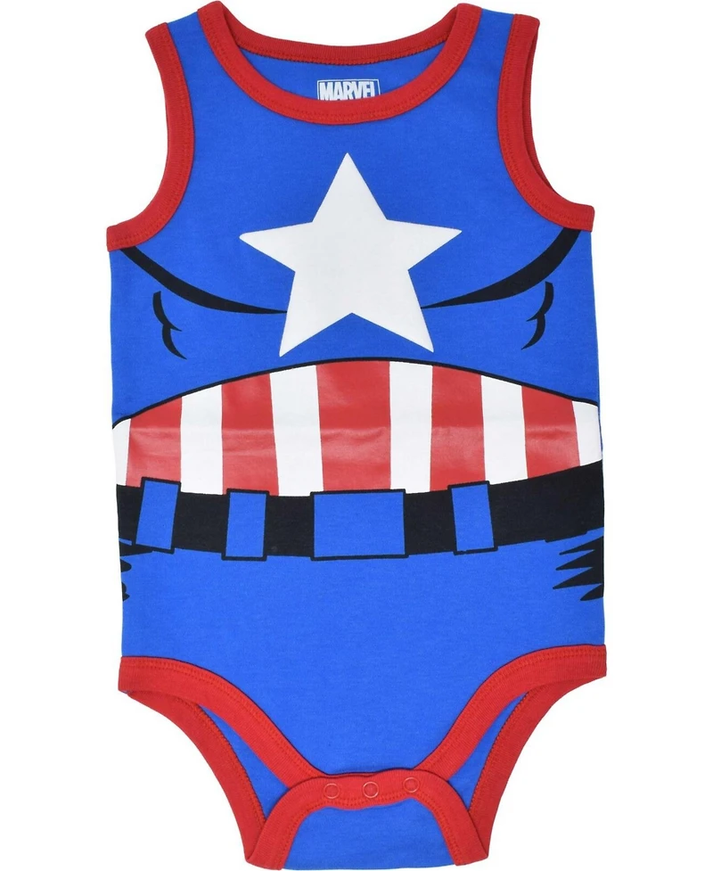 Avengers Baby Boys Marvel Spider-Man Iron Man Captain America 5 Pack Bodysuits Newborn to